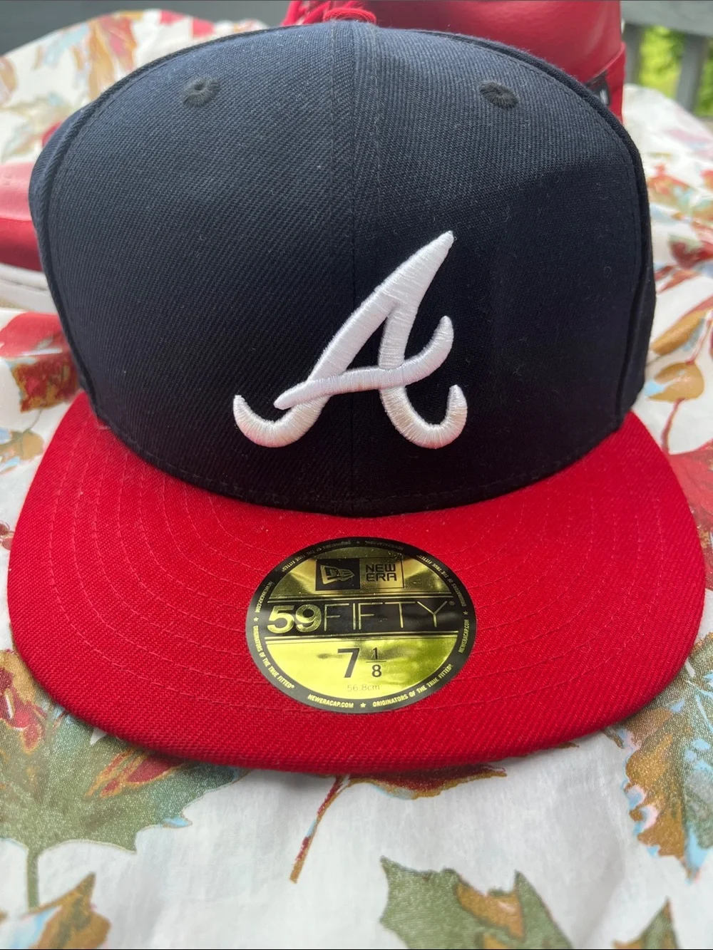 New Era Black Crown Red Brim Atlanta A Fitted Hat